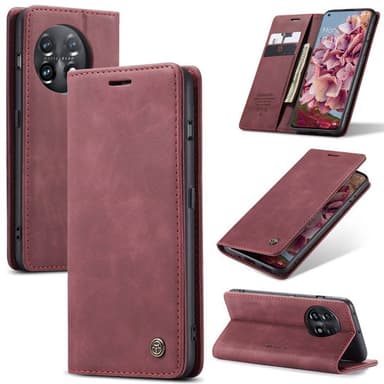 CaseMe Smart Magnet FlipCase OnePlus 11 - Vinrød