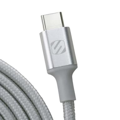 Strikeline Braided ladekabel USB-C til USB-A - 120 cm - sølv