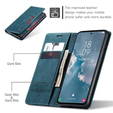 CASEME Retro Pung Taske til Samsung Galaxy A54 - Blå