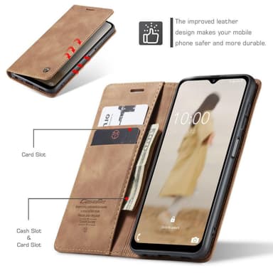 CASEME Retro Pung Taske til Samsung Galaxy A14 - Brun