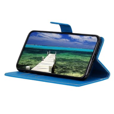 SKALO Samsung A14 4G/5G Litchi Flip Cover - Blå