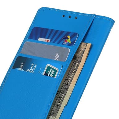 SKALO Samsung A14 4G/5G Litchi Flip Cover - Blå