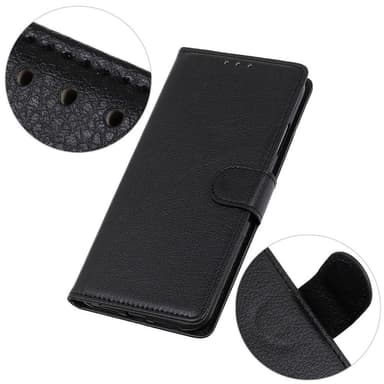 SKALO Samsung A14 4G/5G Litchi Flip Cover - Sort