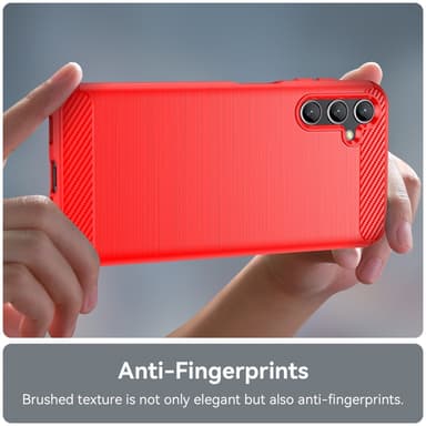 SKALO Samsung A14 4G/5G Armor Carbon Stødsikker TPU-cover - Rød