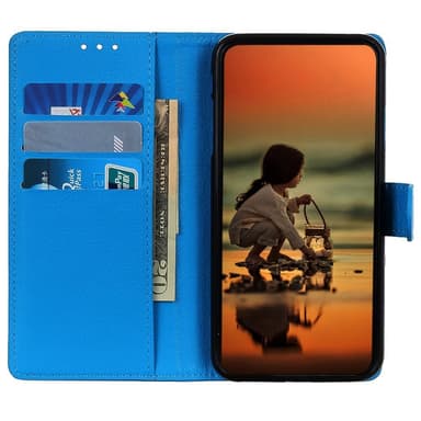 SKALO Samsung A14 4G/5G Litchi Flip Cover - Blå