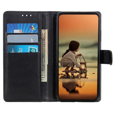 SKALO Samsung A14 4G/5G Litchi Flip Cover - Sort
