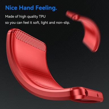 SKALO Samsung A14 4G/5G Armor Carbon Stødsikker TPU-cover - Rød