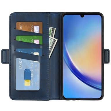 SKALO Samsung A34 5G Premium Wallet Flip Cover - Blå