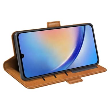 SKALO Samsung A34 5G Premium Wallet Flip Cover - Lys brun