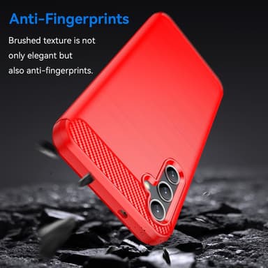 SKALO Samsung A14 4G/5G Armor Carbon Stødsikker TPU-cover - Rød