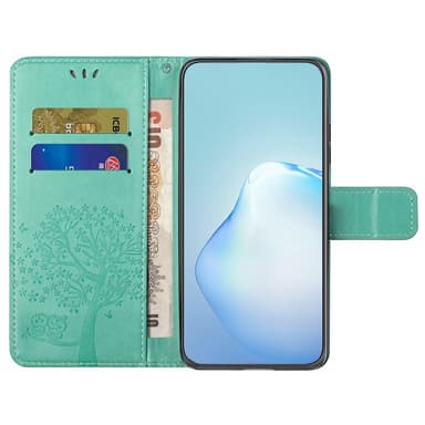 SKALO Samsung A14 4G/5G Owl Tree Flip Cover - Turkis