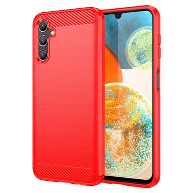 SKALO Samsung A14 4G/5G Armor Carbon Stødsikker TPU-cover - Rød