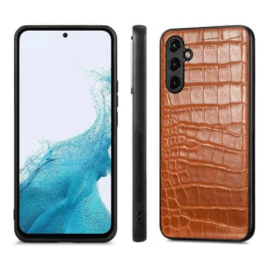 SKALO Samsung A54 5G Crocodile PU Leather Hybrid Cover - Brun