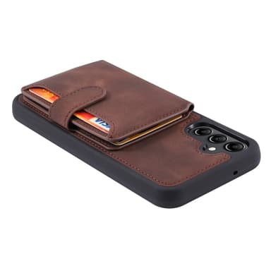 SKALO Samsung A34 5G PU-læder Cover med Pung - Brun
