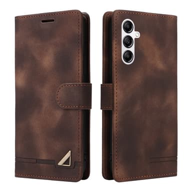 SKALO Samsung A54 5G Flip Cover m. pung i PU-læder - Brun