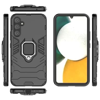 SKALO Samsung A34 5G Armor Hybrid metal ring cover - Sort