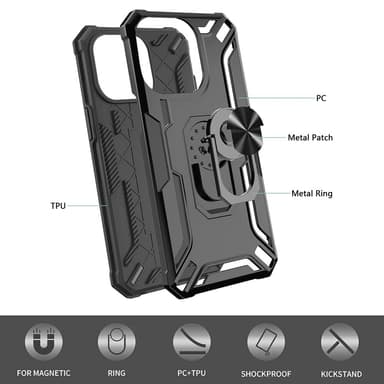 SKALO Samsung A34 5G Armor Hybrid metal ring cover - Grøn