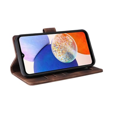 SKALO Samsung A54 5G Flip Cover m. pung i PU-læder - Brun