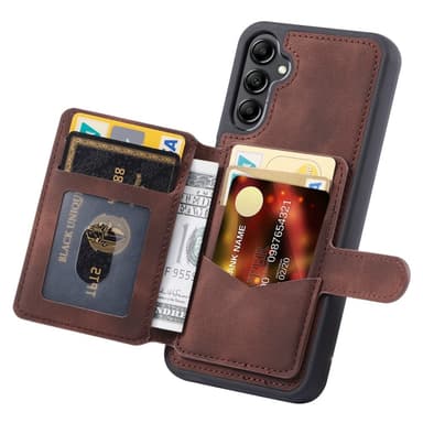 SKALO Samsung A34 5G PU-læder Cover med Pung - Brun
