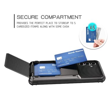 SKALO Samsung A34 5G Armor Cover kortholder - Rød