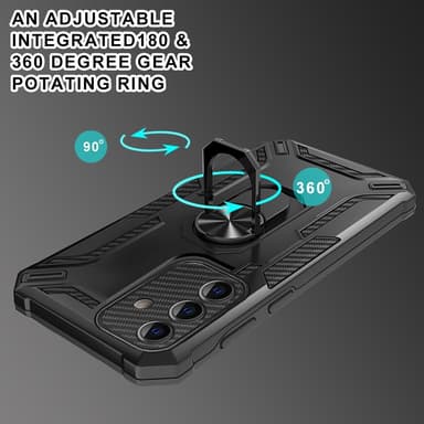 SKALO Samsung A34 5G Armor Hybrid metal ring cover - Grøn