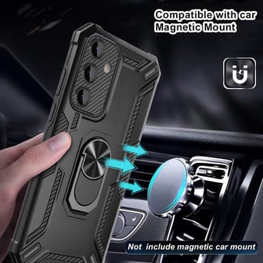 SKALO Samsung A34 5G Armor Hybrid metal ring cover - Grøn
