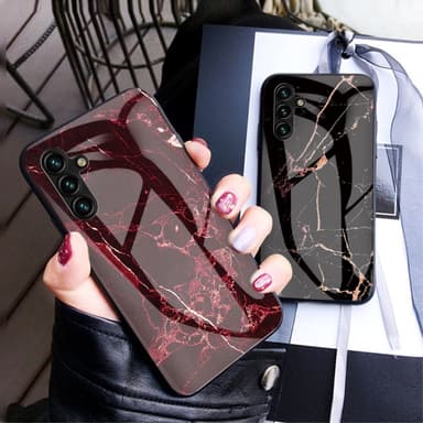 SKALO Samsung A54 5G Marmor hærdet glas TPU Cover - #2