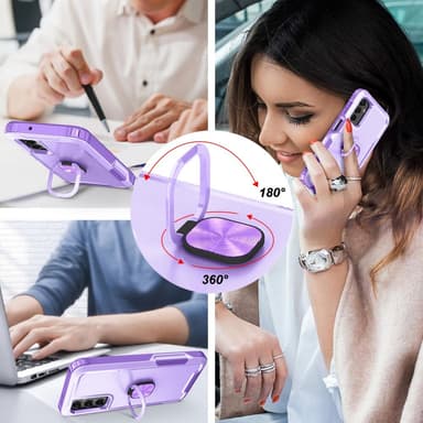 SKALO Samsung A54 5G Armor Hybrid metal ring cover - Lilla