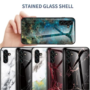 SKALO Samsung A54 5G Marmor hærdet glas TPU Cover - #2