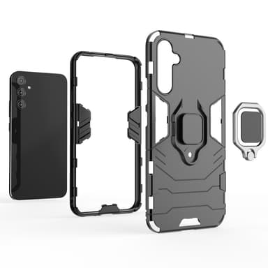 SKALO Samsung A34 5G Armor Hybrid metal ring cover - Sort