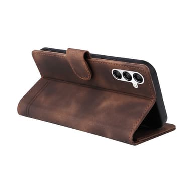 SKALO Samsung A54 5G Flip Cover m. pung i PU-læder - Brun