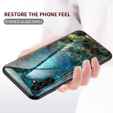 SKALO Samsung A54 5G Marmor hærdet glas TPU Cover - #2