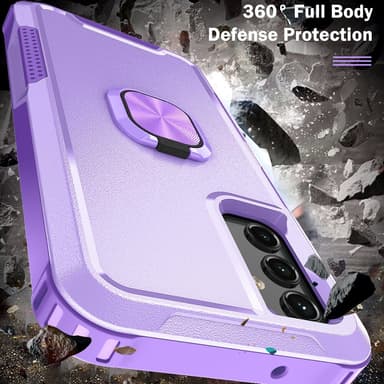 SKALO Samsung A54 5G Armor Hybrid metal ring cover - Lilla