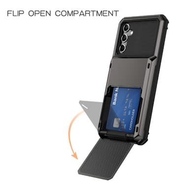 SKALO Samsung A34 5G Armor Cover kortholder - Rød