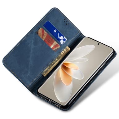 SKALO Samsung A34 5G Jeans Flip Cover - Blå