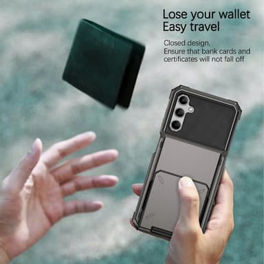 SKALO Samsung A34 5G Armor Cover kortholder - Rød