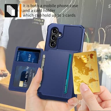 SKALO Samsung A54 5G Stødsikker cover med pung - Blå