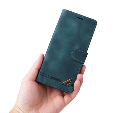 SKALO Samsung A14 4G/5G Flip Cover m. pung i PU-læder - Blå