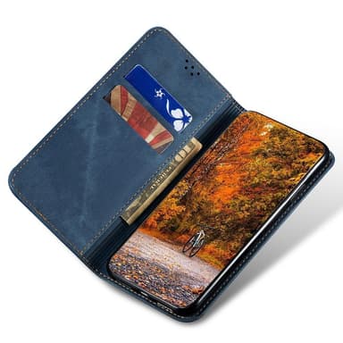 SKALO Samsung A54 5G Jeans Flip Cover - Blå