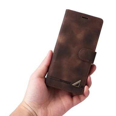 SKALO Samsung A54 5G Flip Cover m. pung i PU-læder - Brun