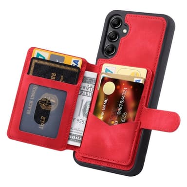 SKALO Samsung A54 5G PU-læder Cover med Pung - Rød