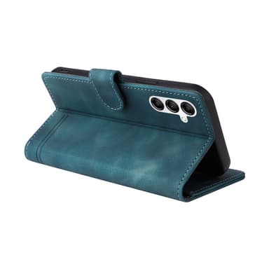 SKALO Samsung A14 4G/5G Flip Cover m. pung i PU-læder - Blå