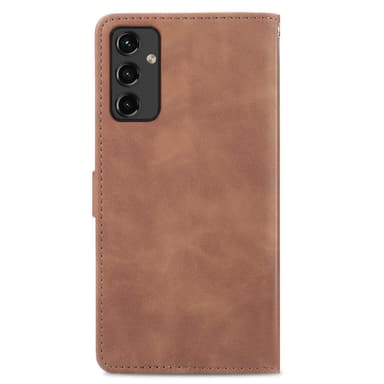 SKALO Samsung A14 4G/5G Big Wallet Flower Pungetaske - Brun