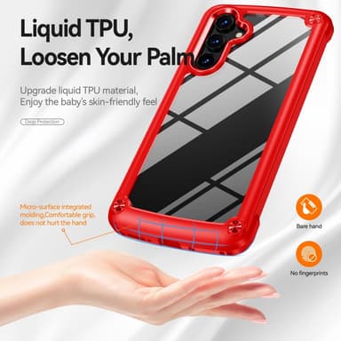 SKALO Samsung A54 5G Glossy Hybrid TPU Cover - Rød