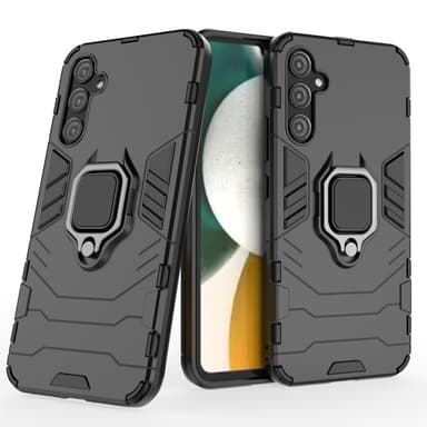 SKALO Samsung A34 5G Armor Hybrid metal ring cover - Sort