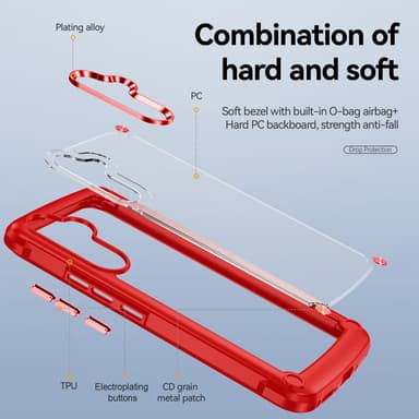 SKALO Samsung A54 5G Glossy Hybrid TPU Cover - Rød