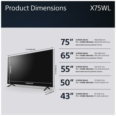 Sony Bravia 55” X75WL 4K LED Smart TV (2023)
