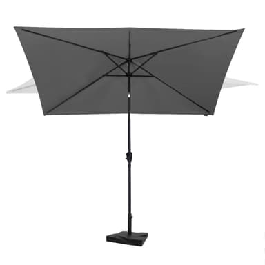 VONROC Premium Parasol Rapallo 200x300cm – Kombisæt inkl. Beton fod 20 kg. - Slidstærk parasol – Vippefunktion - UV-resistent stof - Grå - Inkl. betræk