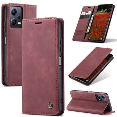 CaseMe Smart Magnet FlipCase Xiaomi Redmi Note 12 5G - Vinrød