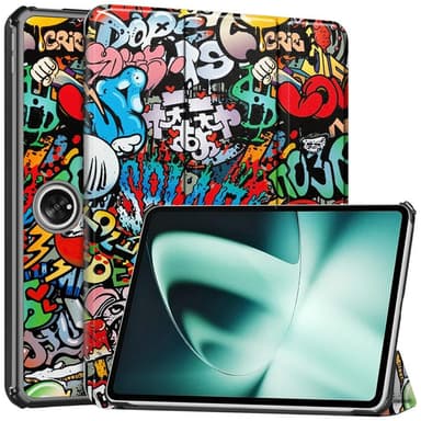 Til OnePlus Pad Trifold Stand Tabletcover-etui - Graffiti